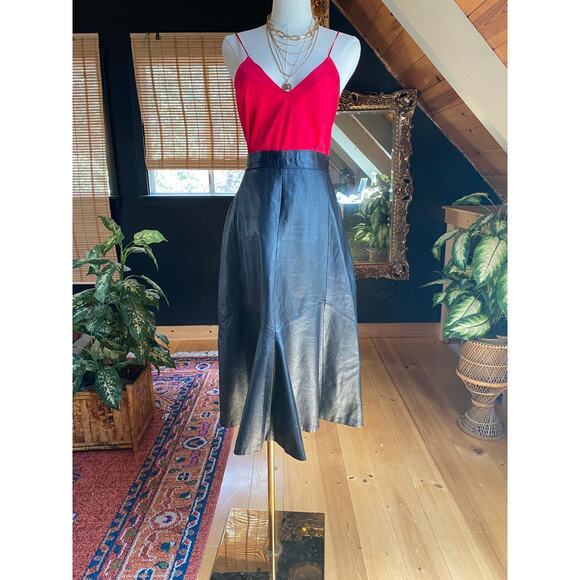Black Leather Skirt Vintage - Picture 7 of 7